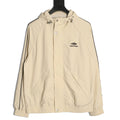 Balenciaga 3M Reflective Logo Tape-Trim Beige Hooded Jacket