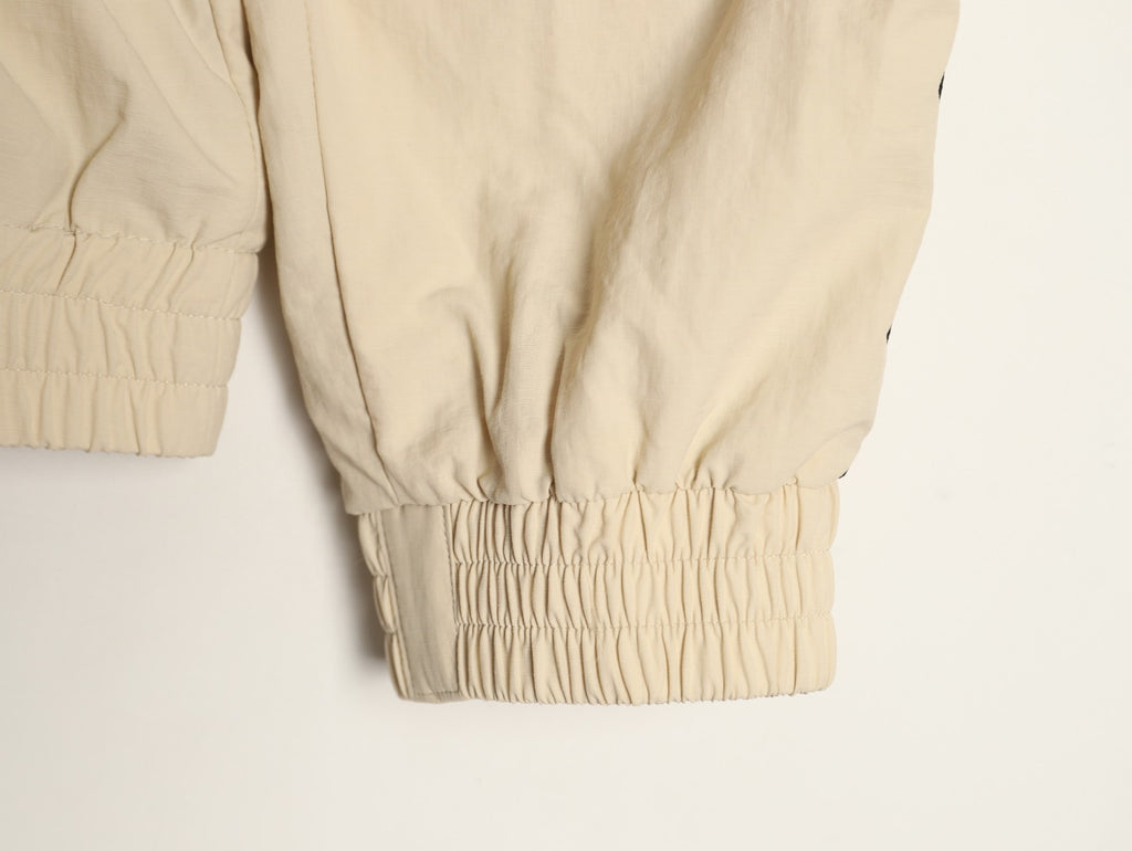 Balenciaga 3M Reflective Logo Tape-Trim Beige Hooded Jacket