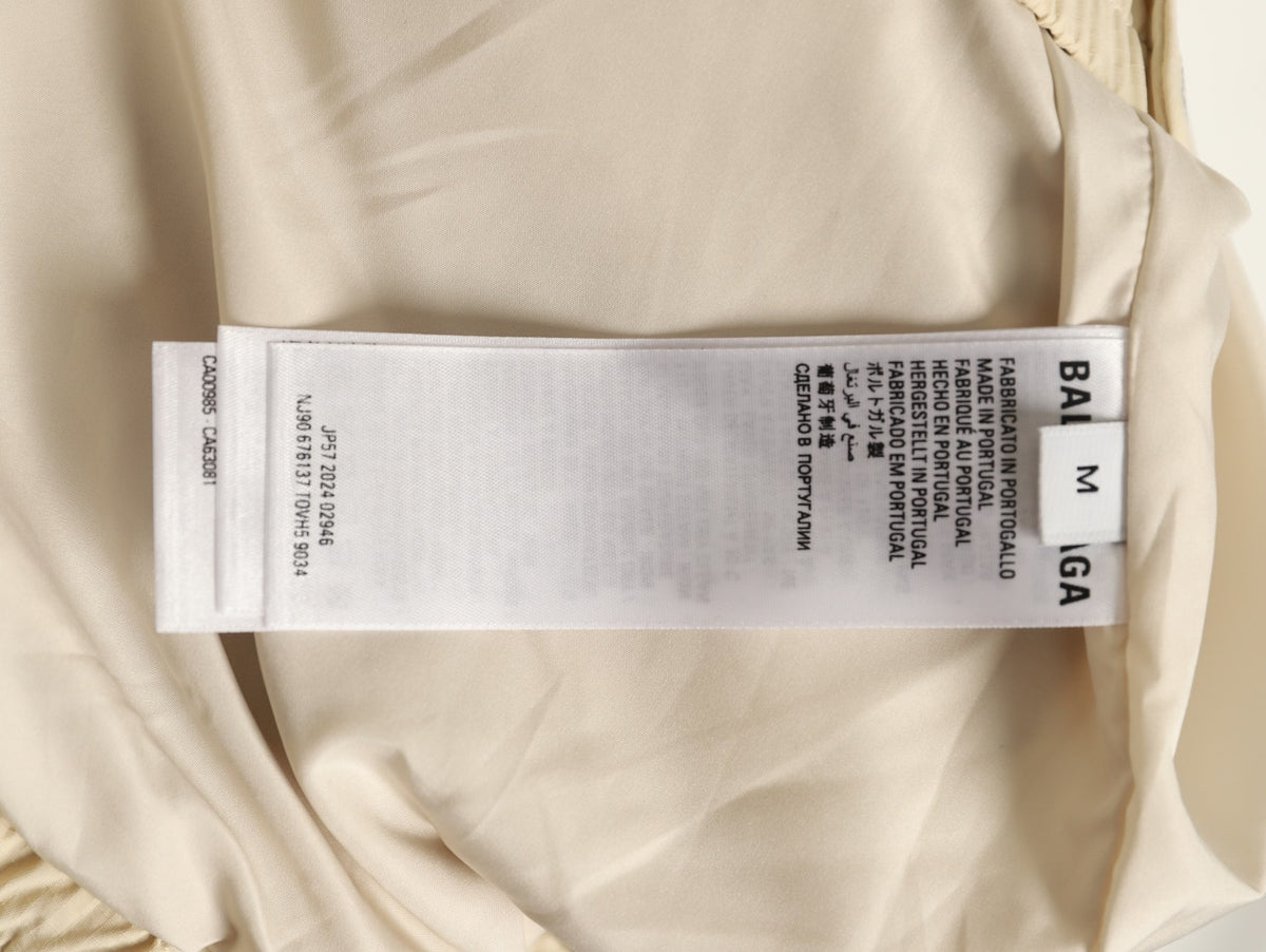 Balenciaga 3M Reflective Logo Tape-Trim Beige Hooded Jacket