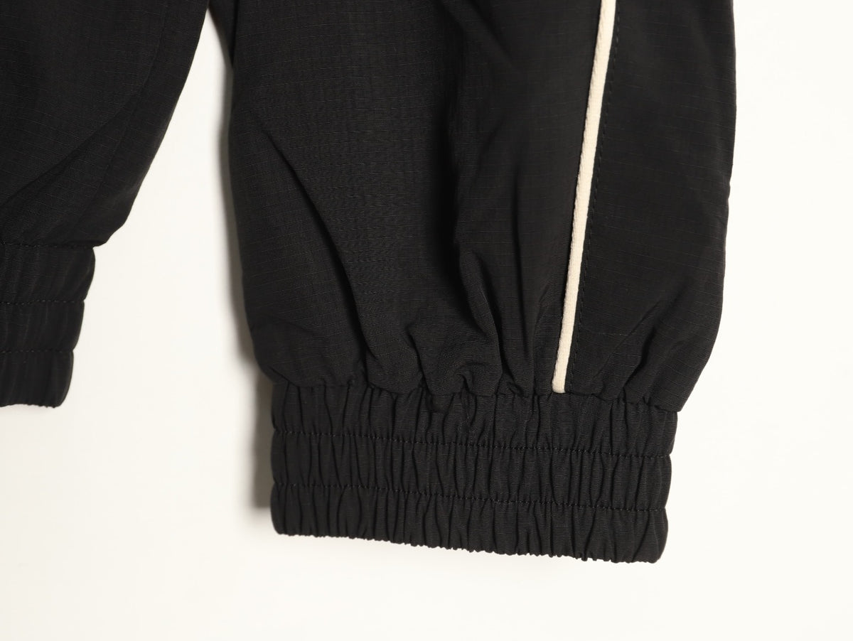 Balenciaga 3M Reflective Logo Tape-Trim Black Hooded Jacket