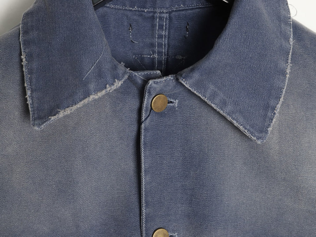Prada PRD Distressed Washed Blue Workwear Jacket