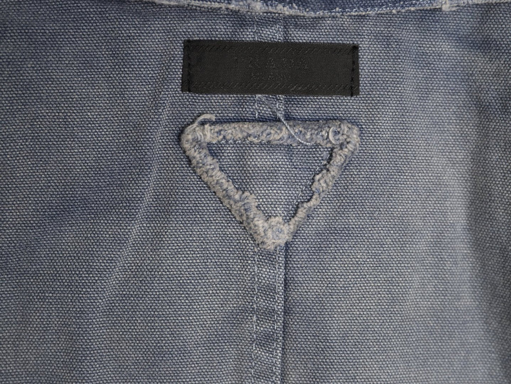 Prada PRD Distressed Washed Blue Workwear Jacket