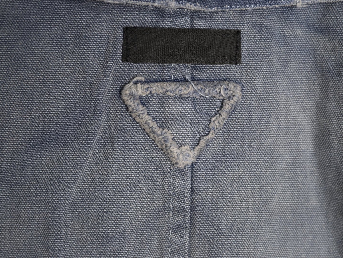 Prada PRD Distressed Washed Blue Workwear Jacket