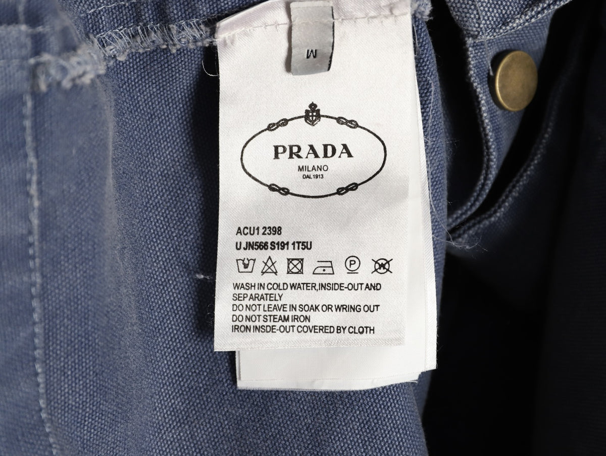 Prada PRD Distressed Washed Blue Workwear Jacket