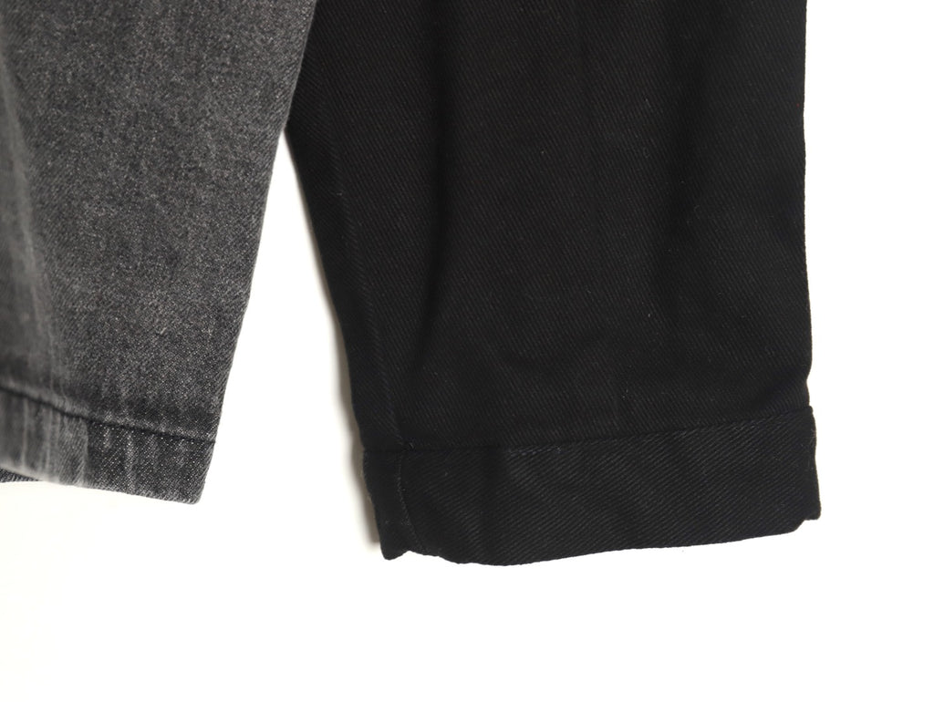 Prada Triangle Logo Washed Denim-Panel Black Zip Jacket