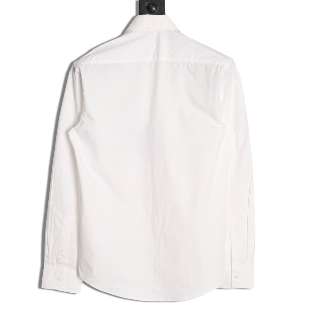 Louis Vuitton 25SS Embroidered Letter Logo White Long-Sleeve Shirt