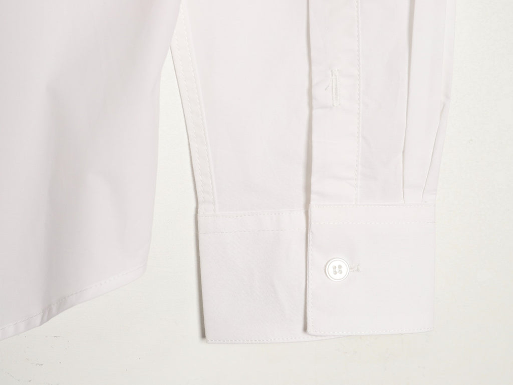 Louis Vuitton 25SS Embroidered Letter Logo White Long-Sleeve Shirt