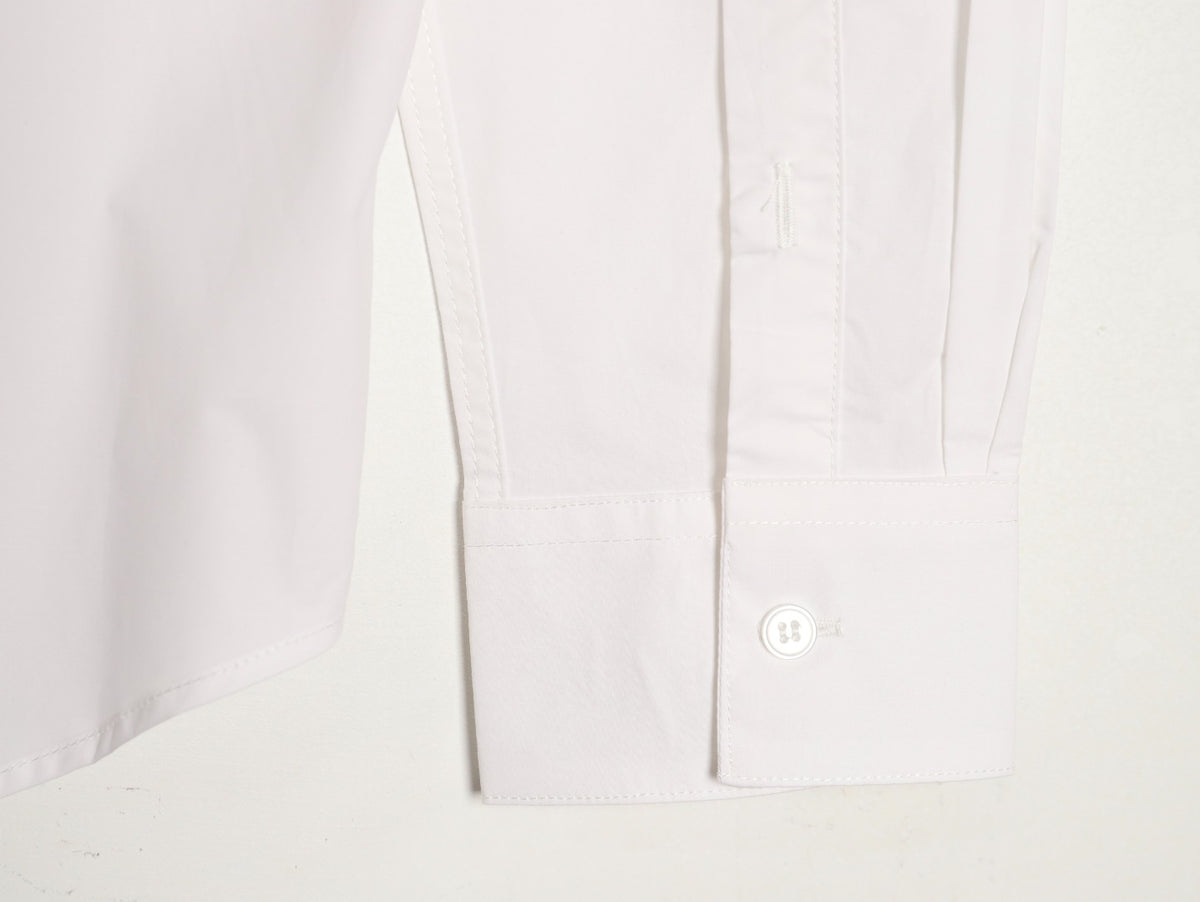 Louis Vuitton 25SS Embroidered Letter Logo White Long-Sleeve Shirt