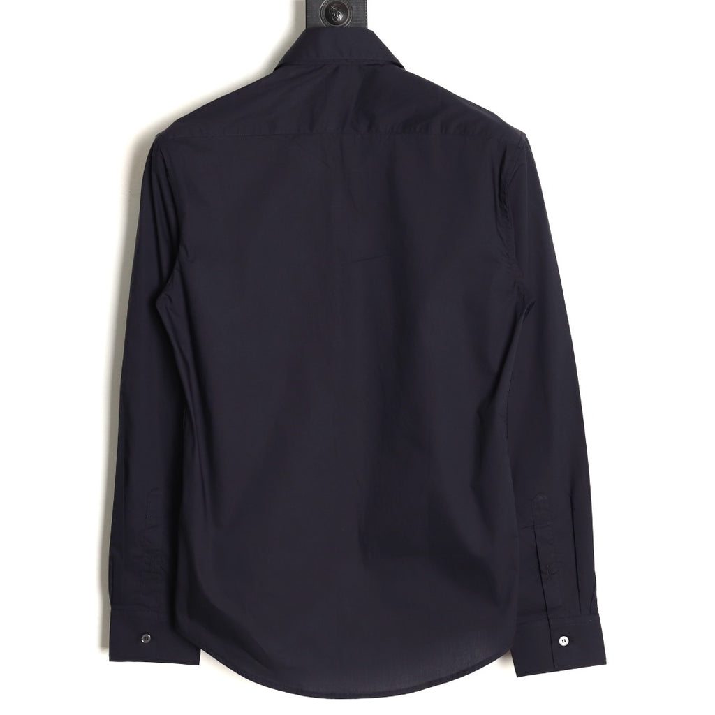 Louis Vuitton 25SS Embroidered Letter Logo Black Long-Sleeve Shirt