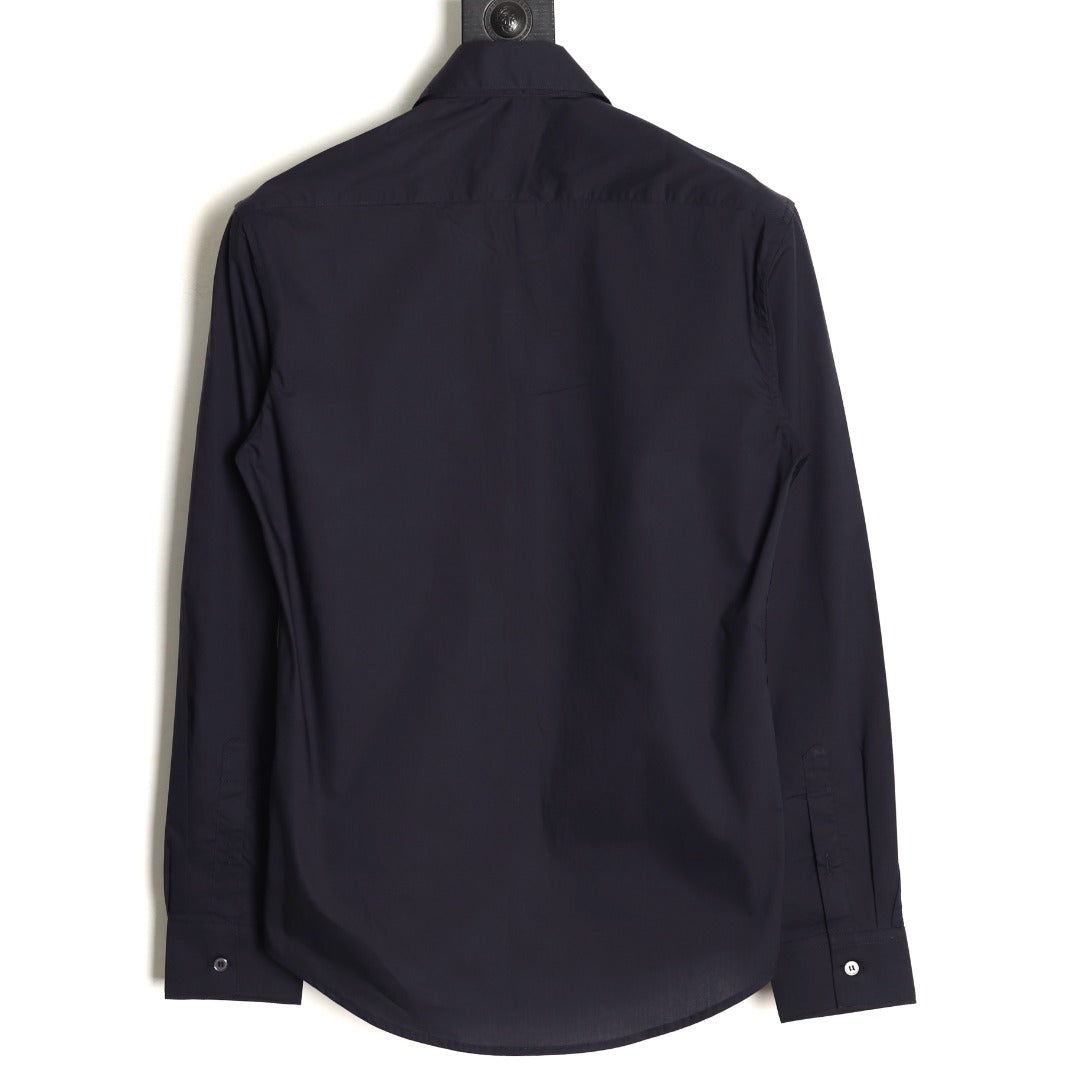 Louis Vuitton 25SS Embroidered Letter Logo Black Long-Sleeve Shirt