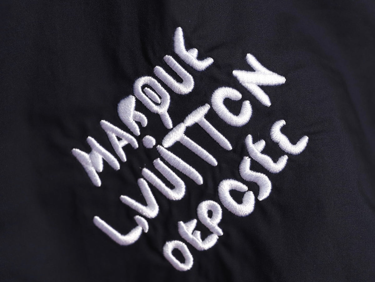 Louis Vuitton 25SS Embroidered Letter Logo Black Long-Sleeve Shirt