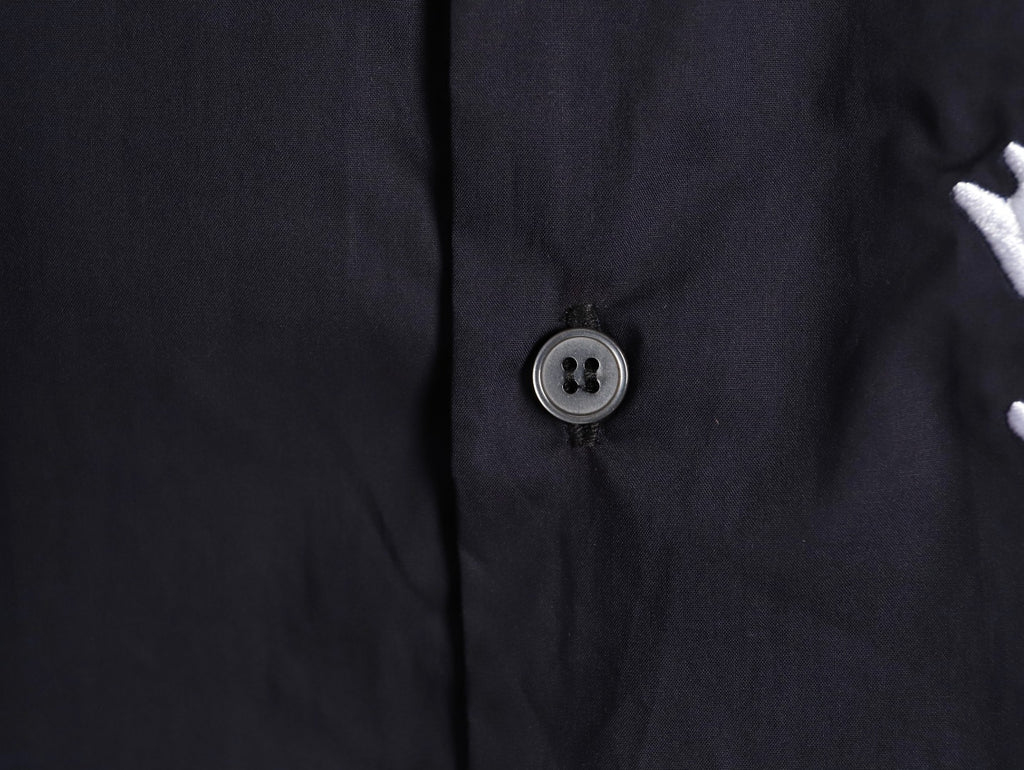Louis Vuitton 25SS Embroidered Letter Logo Black Long-Sleeve Shirt