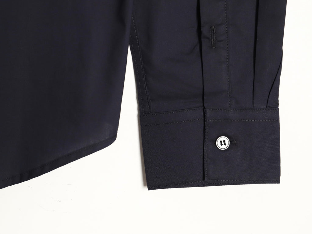Louis Vuitton 25SS Embroidered Letter Logo Black Long-Sleeve Shirt