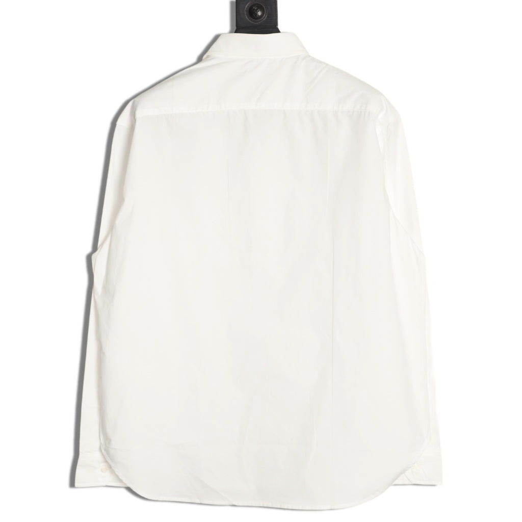 Loewe 25SS Anagram Pocket Embroidered White Long-Sleeve Shirt