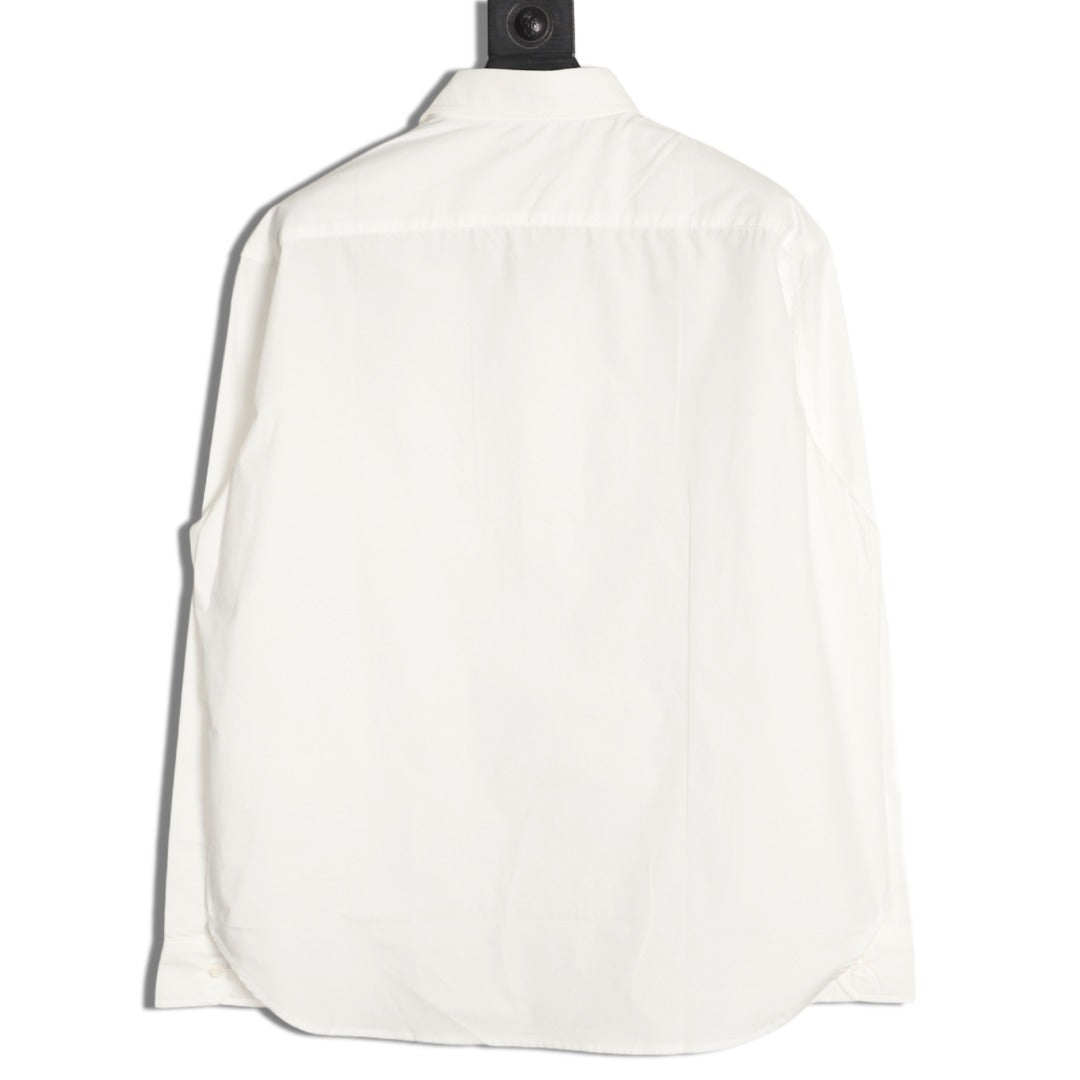 Loewe 25SS Anagram Pocket Embroidered White Long-Sleeve Shirt