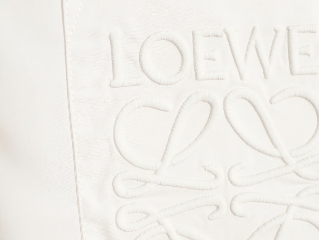 Loewe 25SS Anagram Pocket Embroidered White Long-Sleeve Shirt
