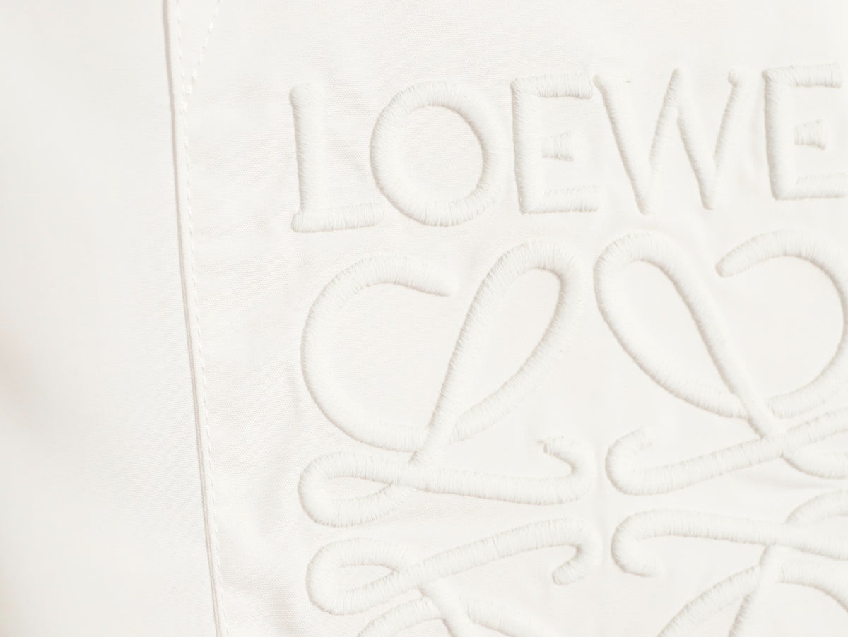Loewe 25SS Anagram Pocket Embroidered White Long-Sleeve Shirt