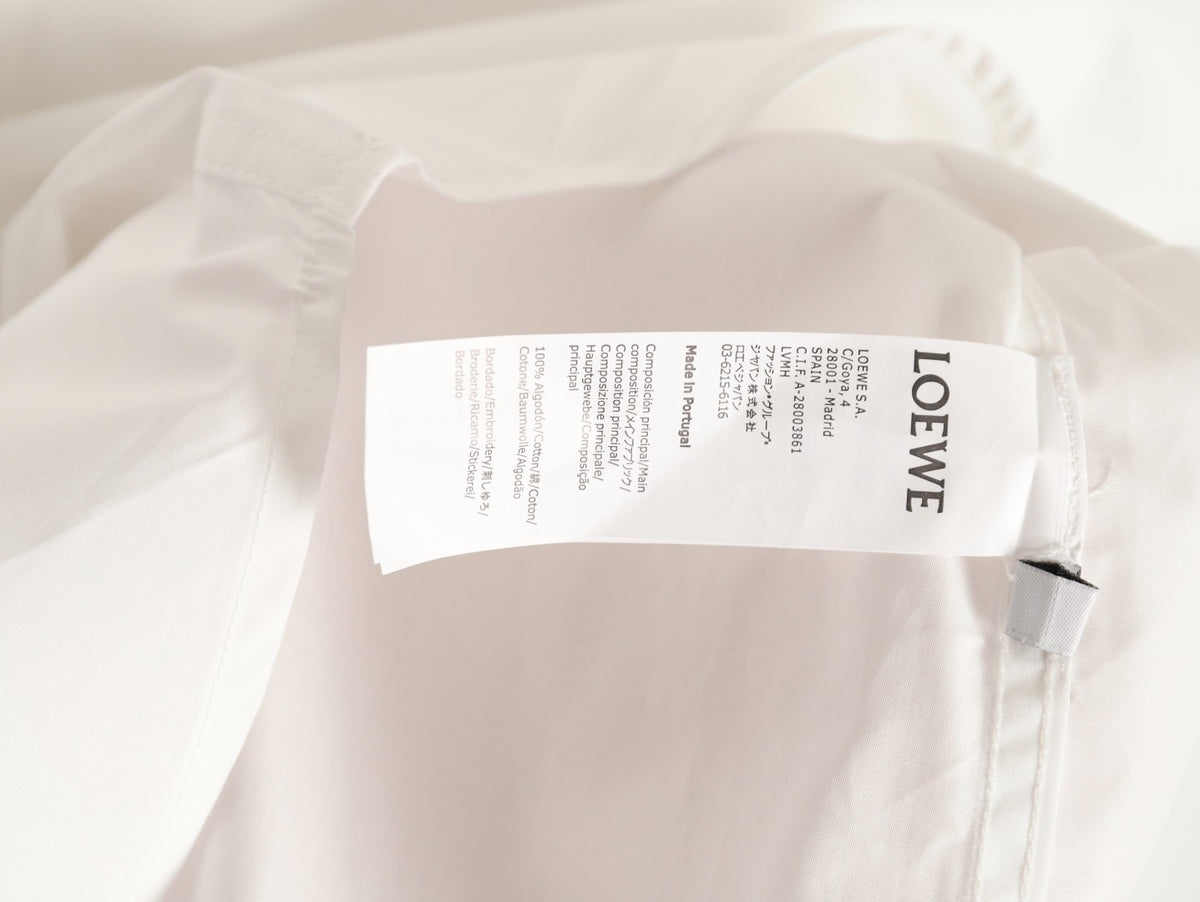 Loewe 25SS Anagram Pocket Embroidered White Long-Sleeve Shirt
