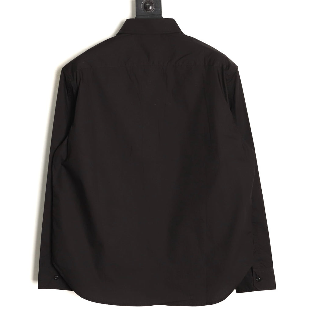 Loewe 25SS Anagram Pocket Embroidered Black Long-Sleeve Shirt
