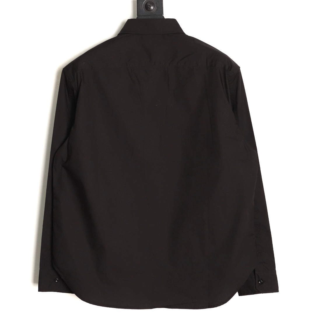 Loewe 25SS Anagram Pocket Embroidered Black Long-Sleeve Shirt