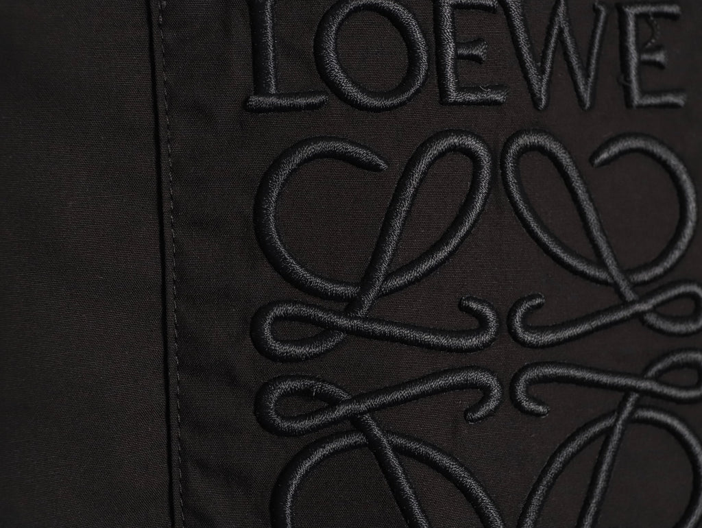 Loewe 25SS Anagram Pocket Embroidered Black Long-Sleeve Shirt
