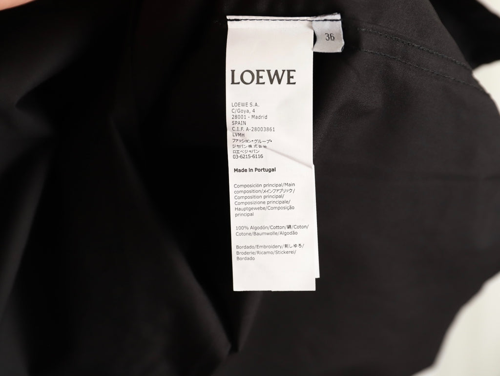 Loewe 25SS Anagram Pocket Embroidered Black Long-Sleeve Shirt