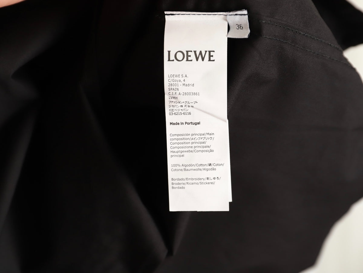 Loewe 25SS Anagram Pocket Embroidered Black Long-Sleeve Shirt