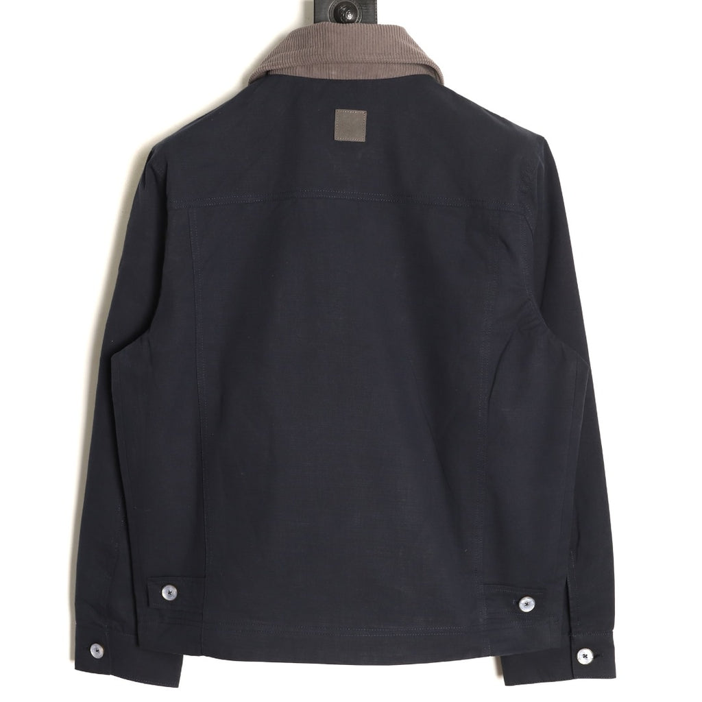 Louis Vuitton 26FW Checker Leather-Label Linen Workwear Jacket