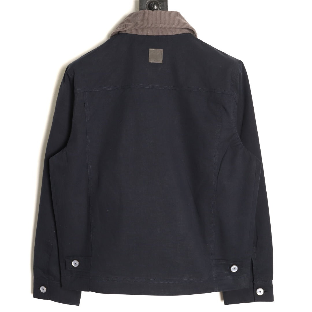 Louis Vuitton 26FW Checker Leather-Label Linen Workwear Jacket