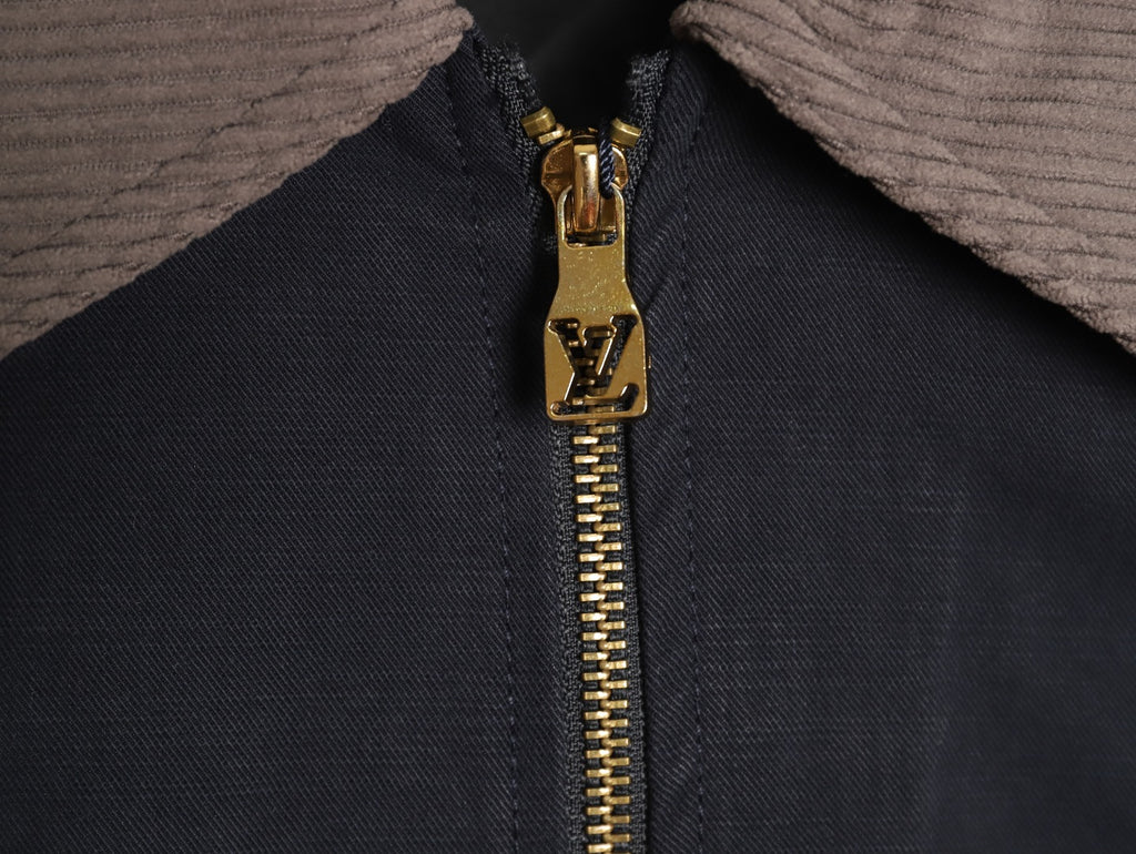 Louis Vuitton 26FW Checker Leather-Label Linen Workwear Jacket