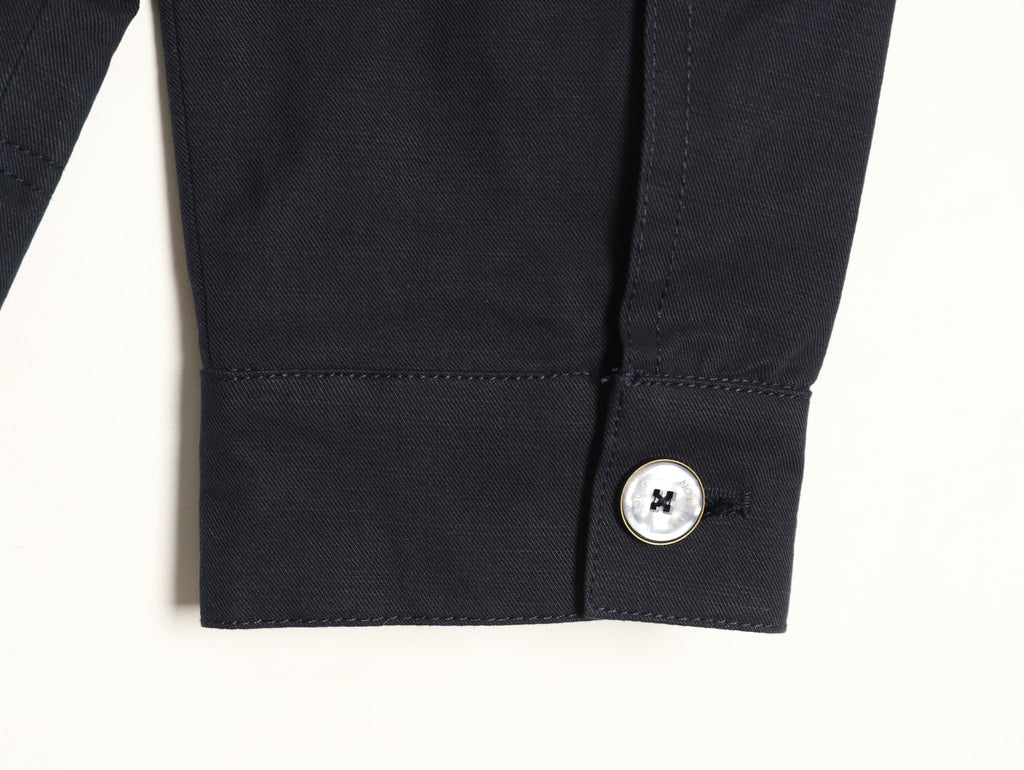 Louis Vuitton 26FW Checker Leather-Label Linen Workwear Jacket