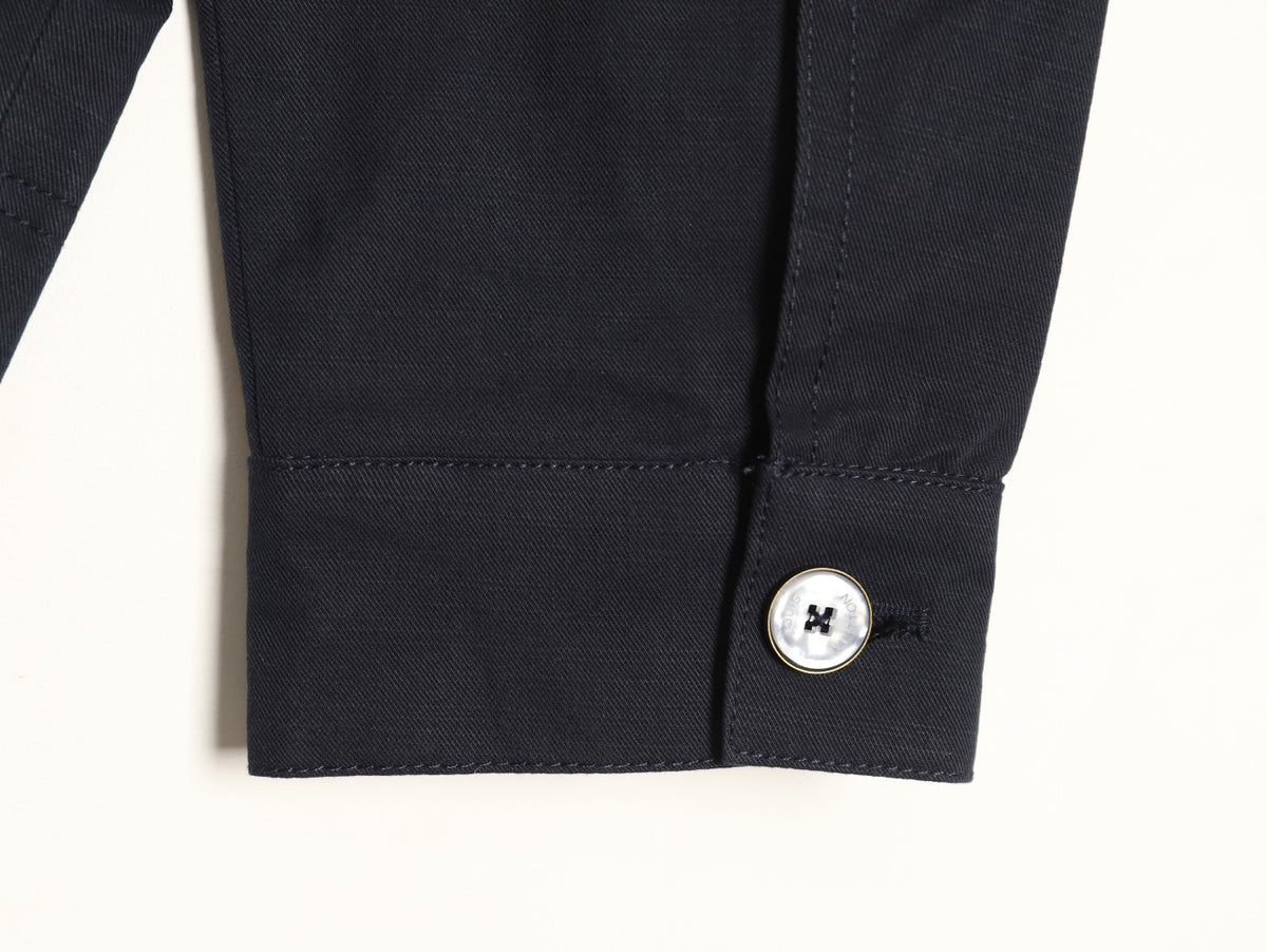 Louis Vuitton 26FW Checker Leather-Label Linen Workwear Jacket