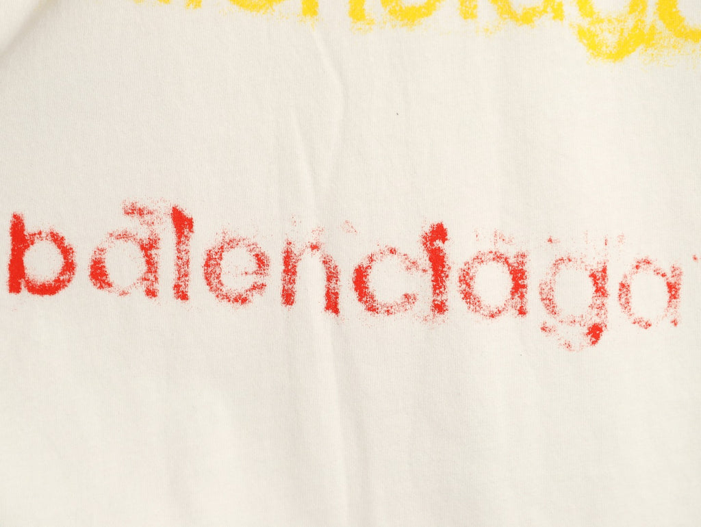 Balenciaga 26FW Rainbow Logo Print Long-Sleeve T-Shirt