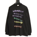 Balenciaga 26FW Black Rainbow Logo Print Long-Sleeve T-Shirt
