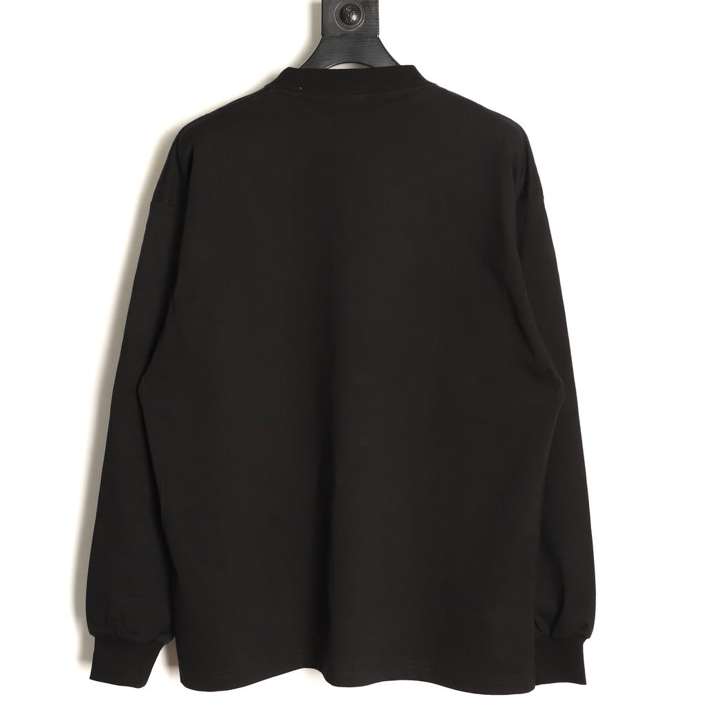 Balenciaga 26FW Black Rainbow Logo Print Long-Sleeve T-Shirt
