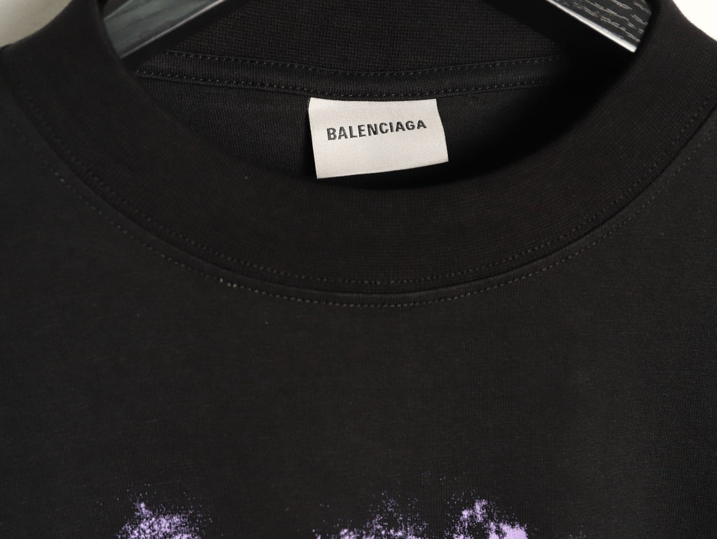 Balenciaga 26FW Black Rainbow Logo Print Long-Sleeve T-Shirt