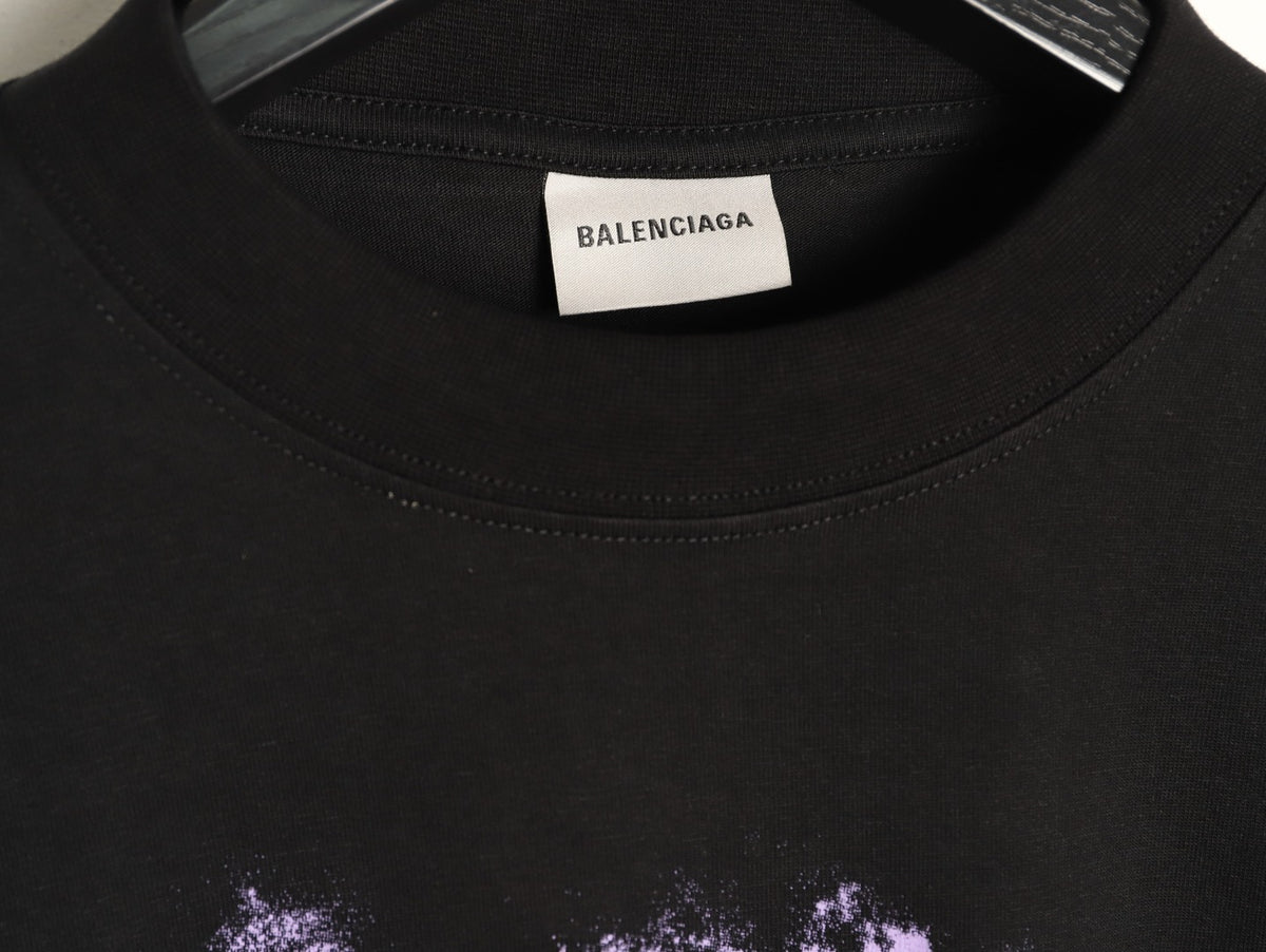 Balenciaga 26FW Black Rainbow Logo Print Long-Sleeve T-Shirt