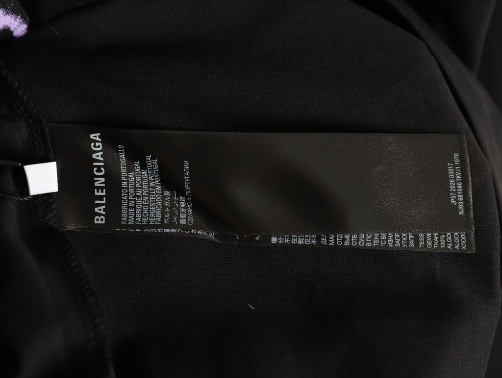 Balenciaga 26FW Black Rainbow Logo Print Long-Sleeve T-Shirt
