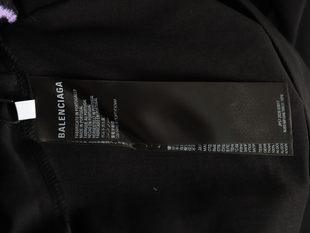 Balenciaga 26FW Black Rainbow Logo Print Long-Sleeve T-Shirt