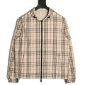 Burberry BBR Beige Check Reversible Hooded Jacket