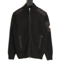 Moncler MC Patchwork Sleeve-Pocket Nylon Zip Knit Cardigan Jacket