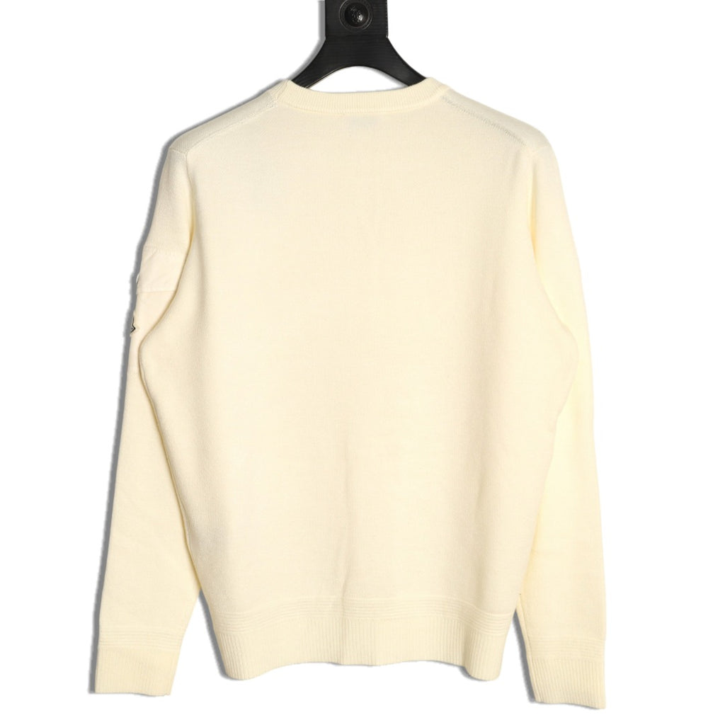 Moncler MC Two-Tone Sleeve-Pocket Crewneck Sweater