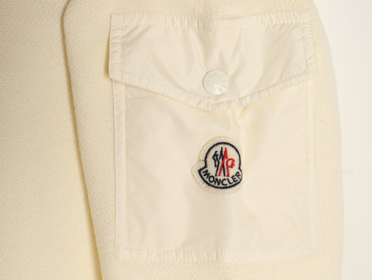 Moncler MC Two-Tone Sleeve-Pocket Crewneck Sweater