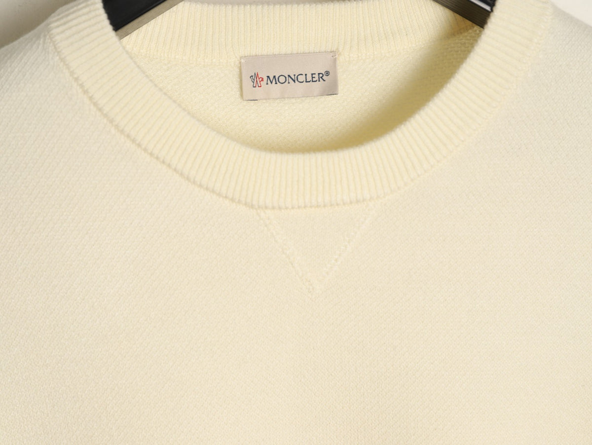 Moncler MC Two-Tone Sleeve-Pocket Crewneck Sweater