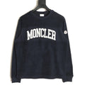 Moncler MC Black Terry Flocked-Logo Long-Sleeve T-Shirt