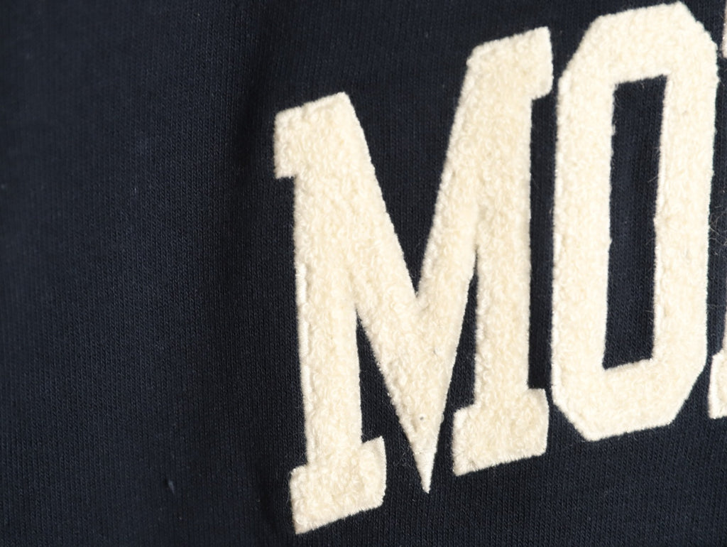 Moncler MC Black Terry Flocked-Logo Long-Sleeve T-Shirt