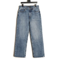 Fendi FD Light-Wash Leather-Label Straight-Leg Jeans