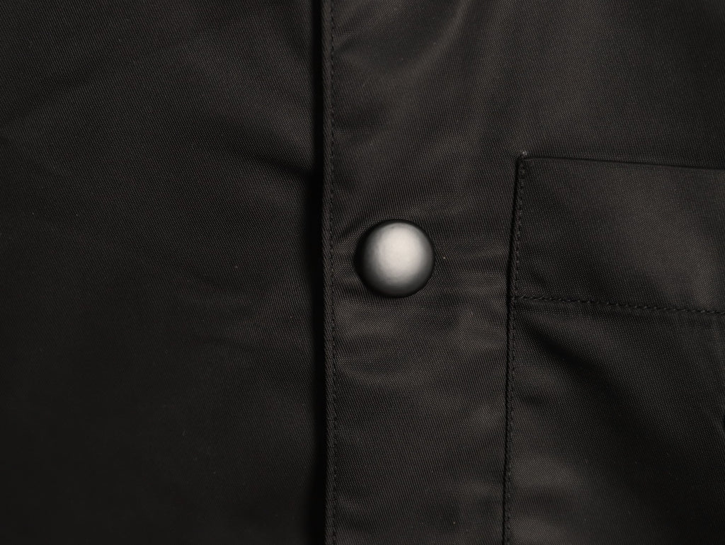 Prada PRD Black Nylon Triangle-Logo Shirt Jacket