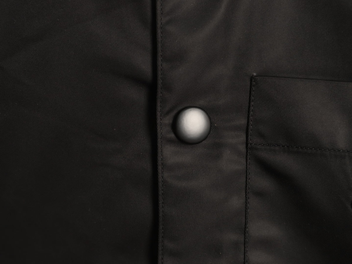 Prada PRD Black Nylon Triangle-Logo Shirt Jacket