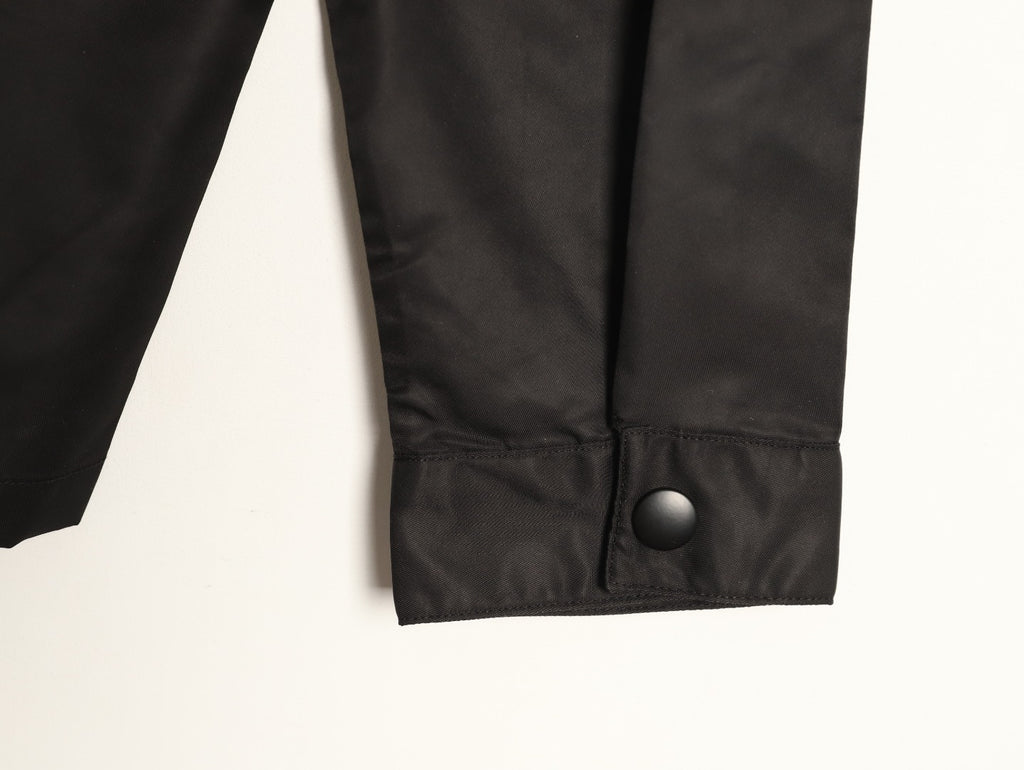 Prada PRD Black Nylon Triangle-Logo Shirt Jacket